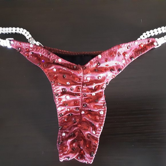 COMPETITION BIKINI SUIT USED "Red Cranberry" - Picture 7 of 8